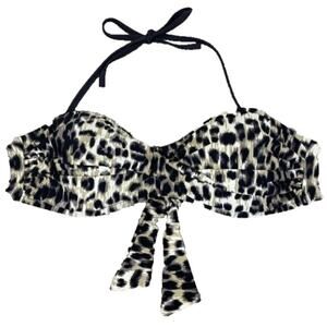 Body Glove Leopard Bandeau Bikini Top Removable Strap Womens Sz S Beach Vacation